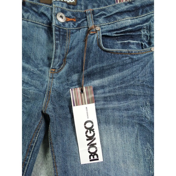 Vintage Bongo Jeans Womens Size 11 Blue Denim Straight Leg Mid Rise Stretch NWT - Picture 4 of 15